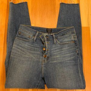 J. Crew High Rise Skinny with frayed hems